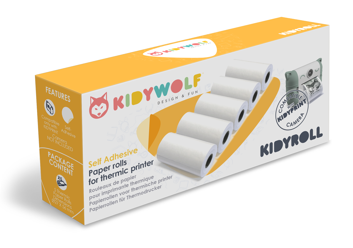 Recharge rouleau de papier auto-adhesif Kidyroll Kidywolf