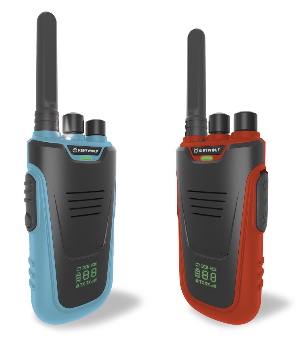 Talkie-walkie bleu et rouge Kidytalk Kidywolf
