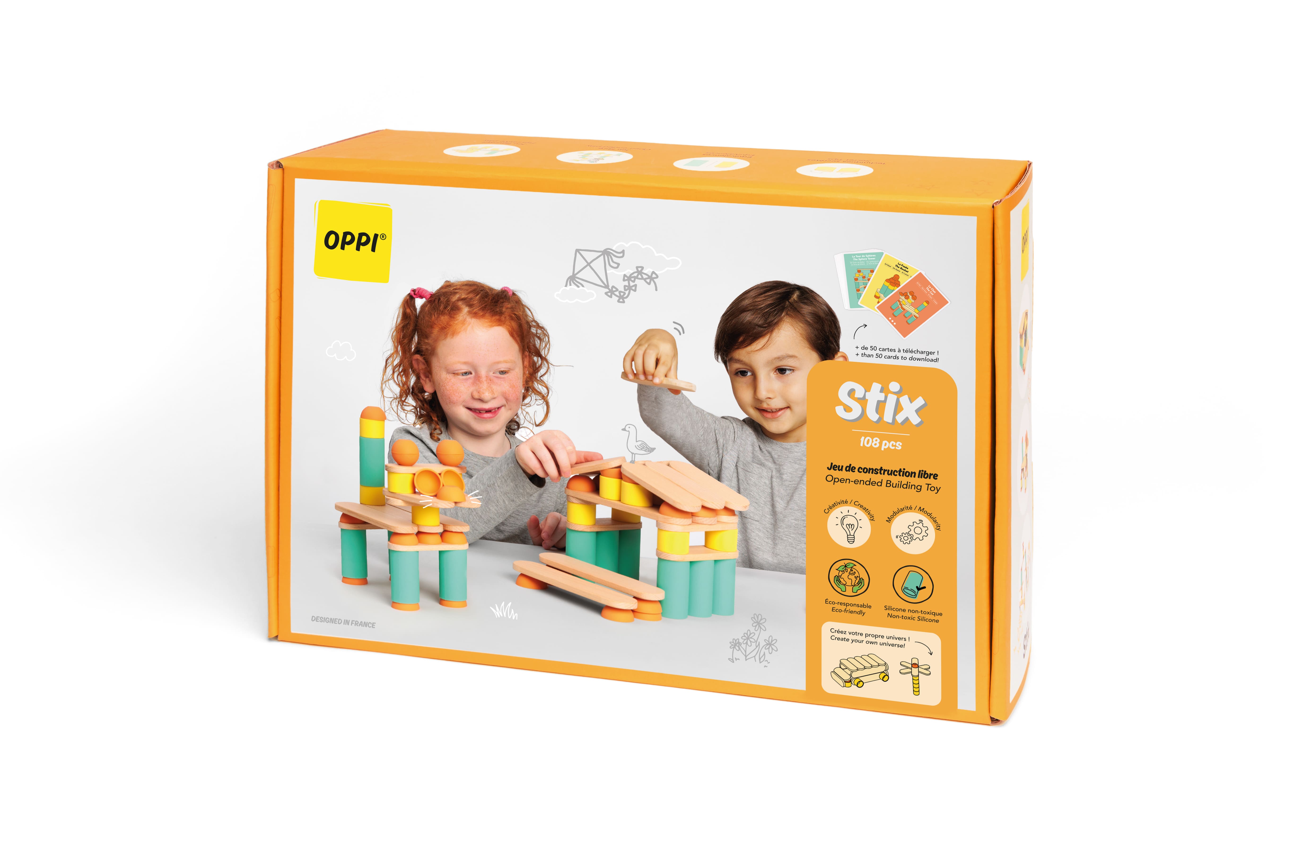 Kit de construction Stix 108 pcs Oppi