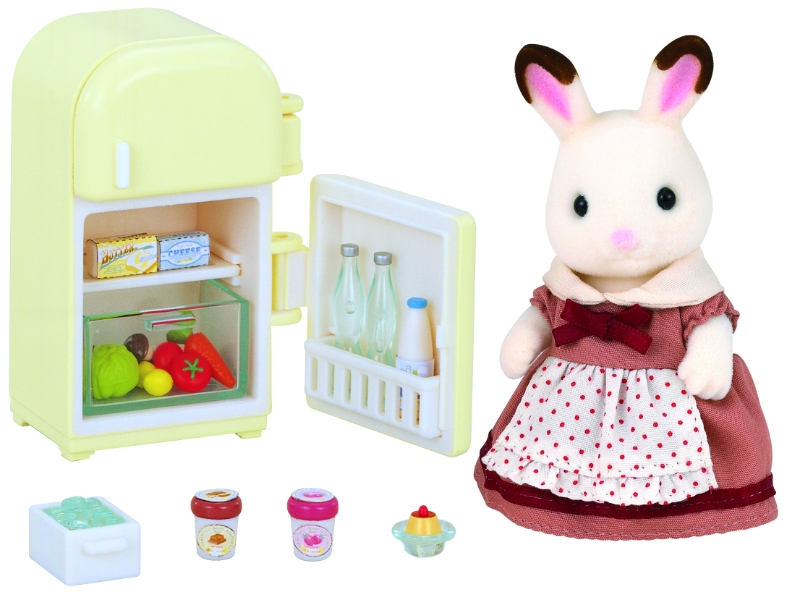 La maman lapin chocolat et le refrigerateur Sylvanian Families