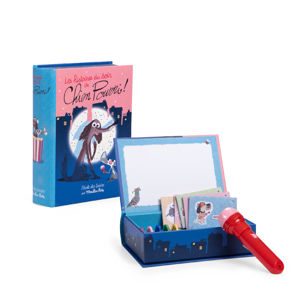 Lampe a histoires livre Chien pourri Moulin Roty