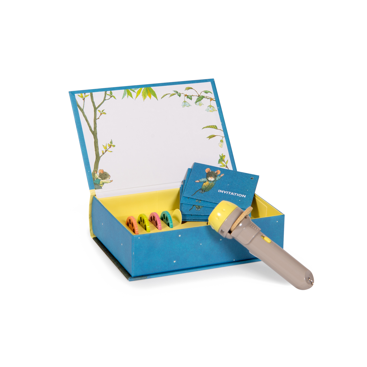 Lampe a histoires livre La famille Souris Moulin Roty