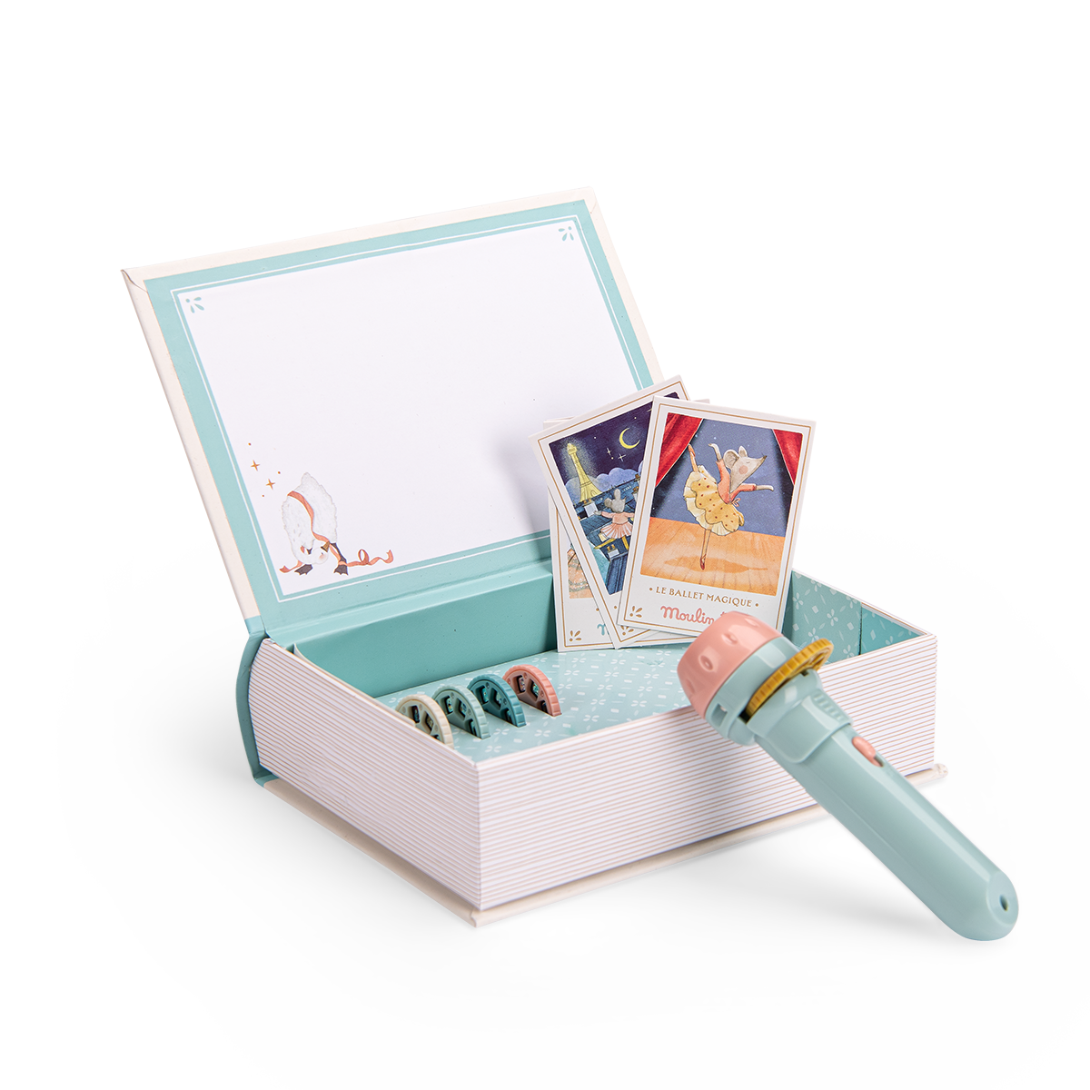 Lampe a histoires livre La petite ecole de danse Moulin Roty