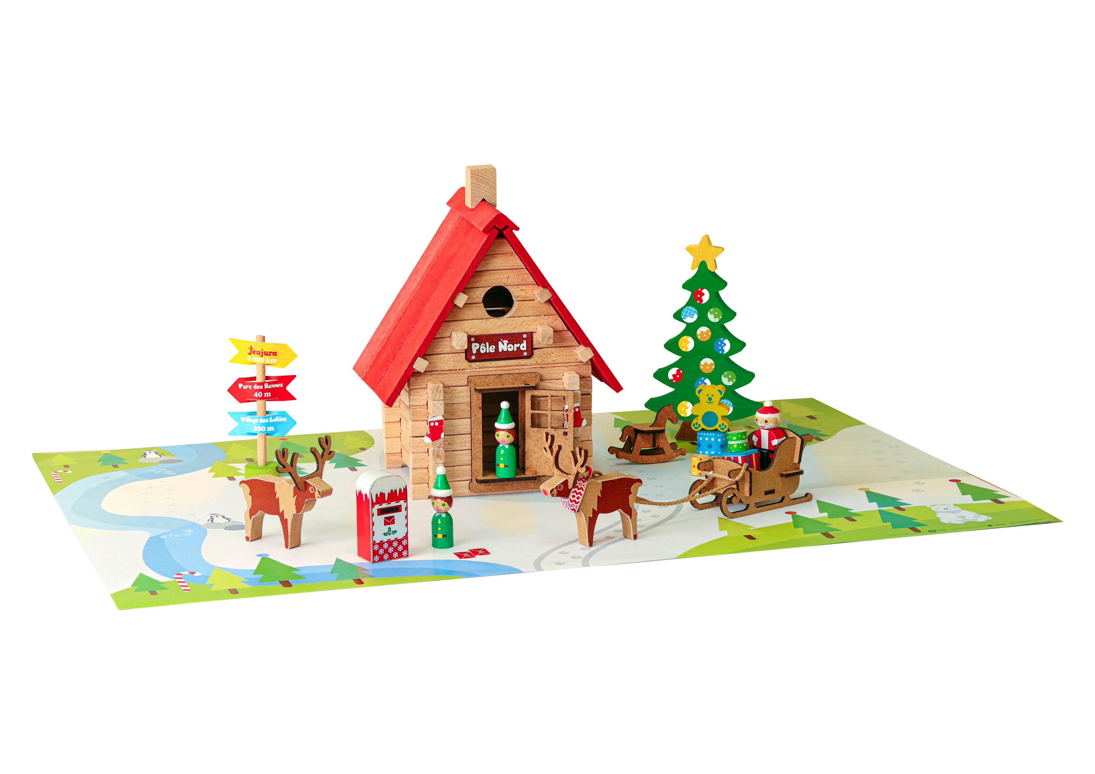 Jeu De Construction Le Chalet De Noël 90 Pièces Jeujura La Boite - vue 3