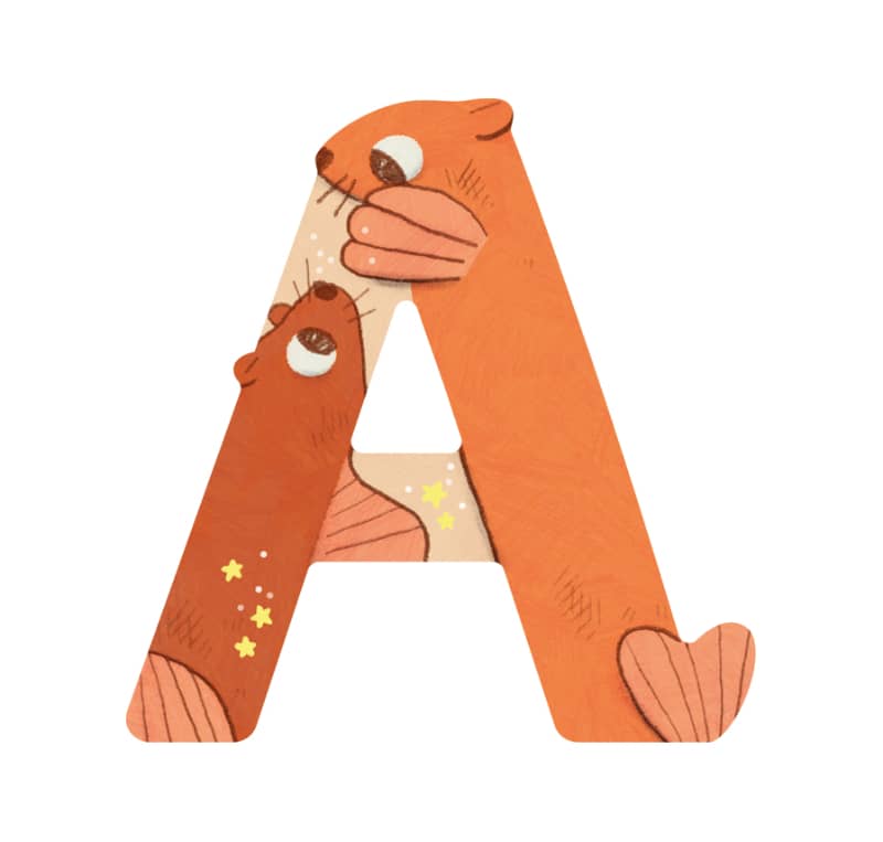 Lettre bois A orange Mon premier alphabet Moulin Roty