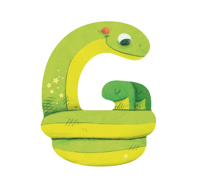Lettre bois G vert Mon premier alphabet Moulin Roty