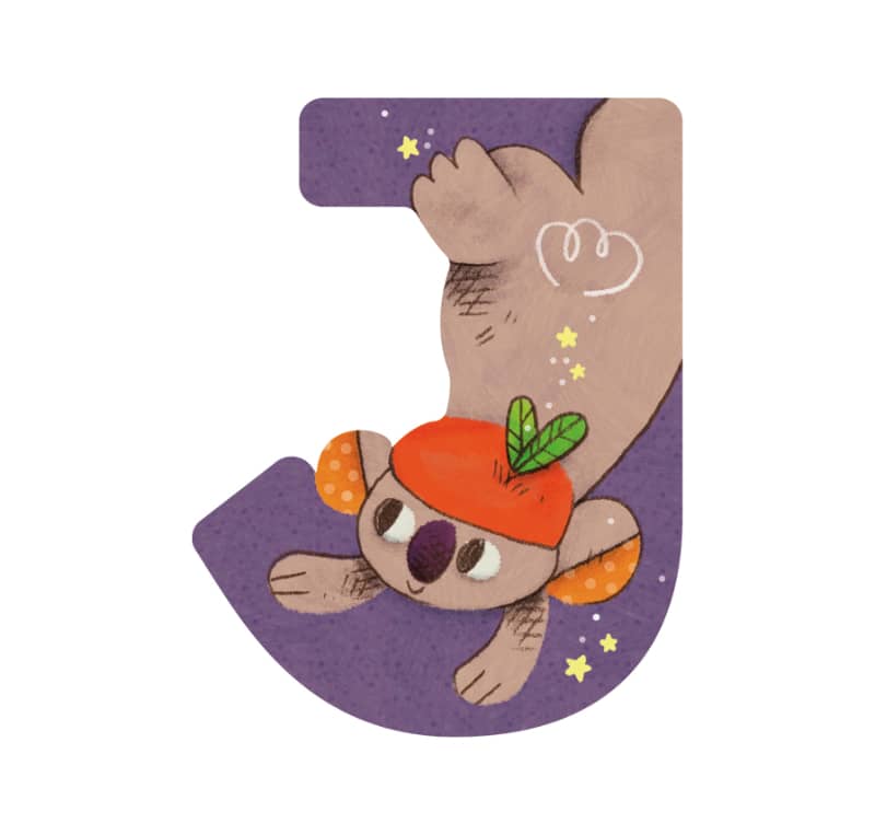 Lettre bois J violet Mon premier alphabet Moulin Roty