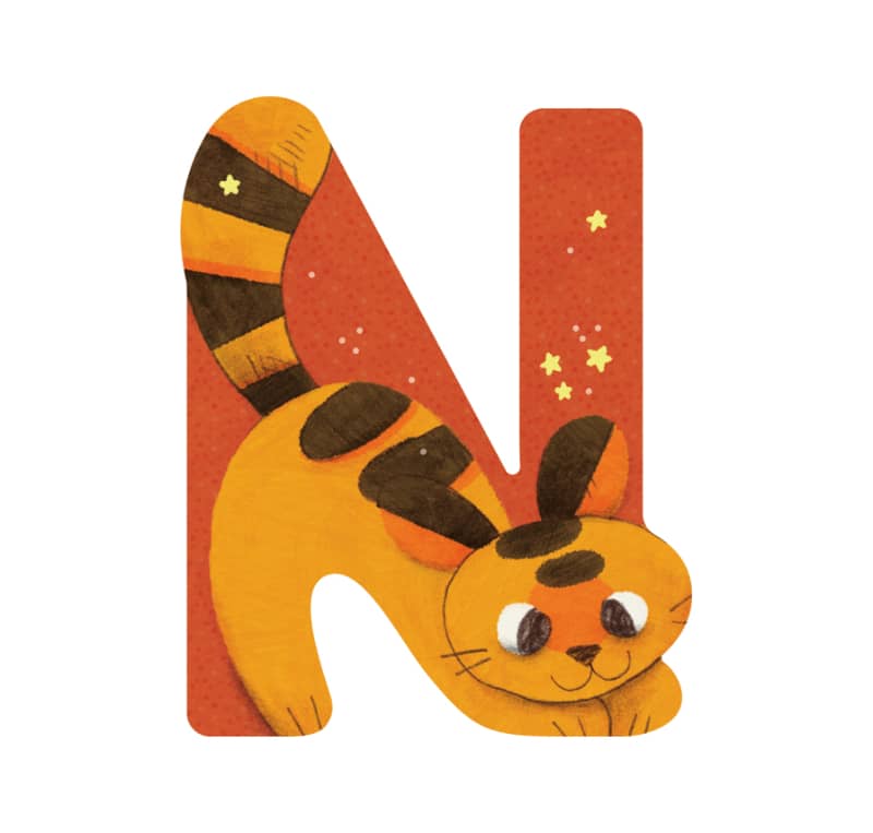 Lettre bois N orange Mon premier alphabet Moulin Roty
