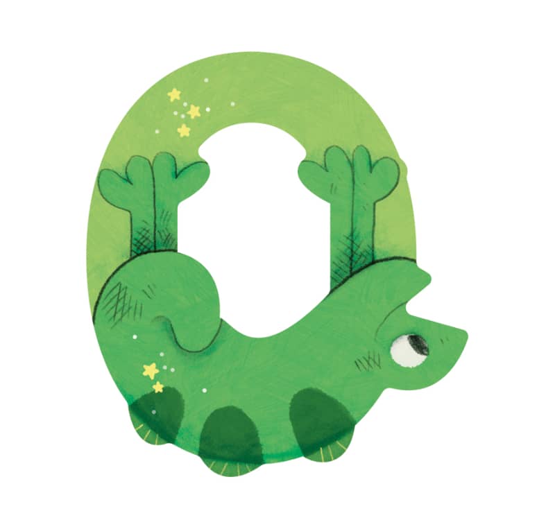 Lettre bois O vert Mon premier alphabet Moulin Roty