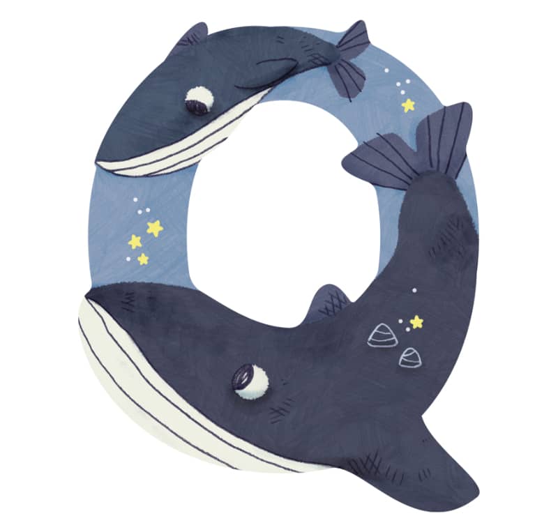 Lettre bois Q bleu Mon premier alphabet Moulin Roty