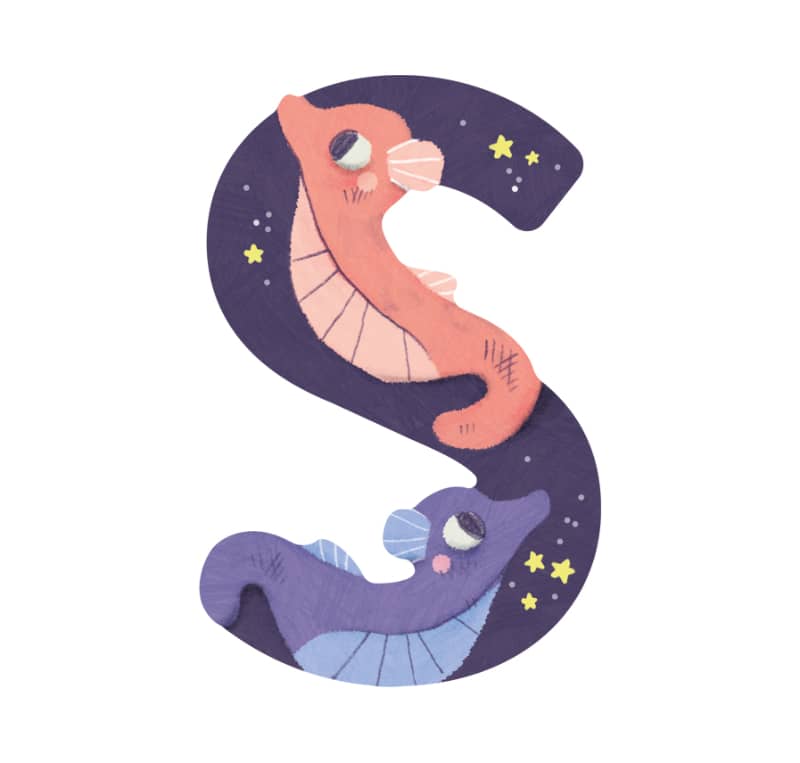 Lettre bois S violet Mon premier alphabet Moulin Roty