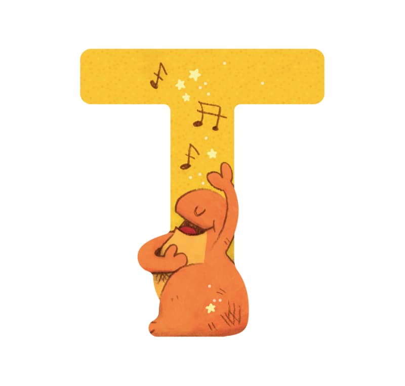 Lettre bois T jaune Mon premier alphabet Moulin Roty