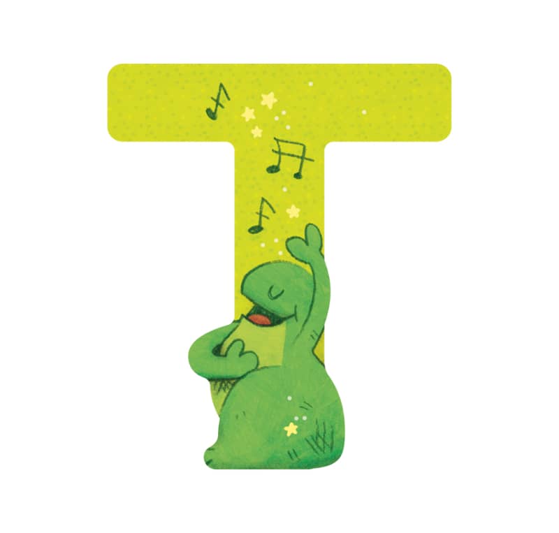 Lettre bois T vert Mon premier alphabet Moulin Roty