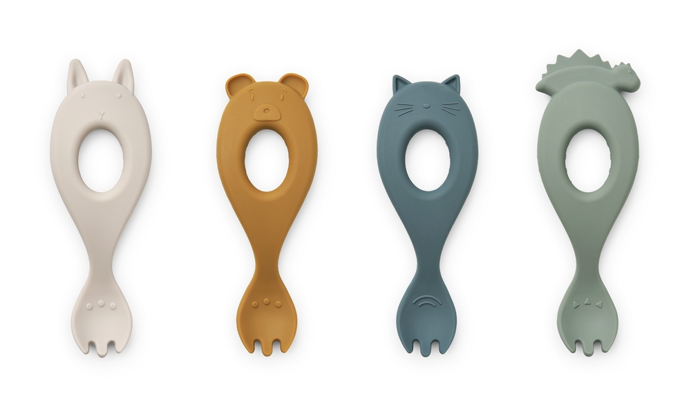 Pack 4 fourchettes silicone Faune Liva Liewood
