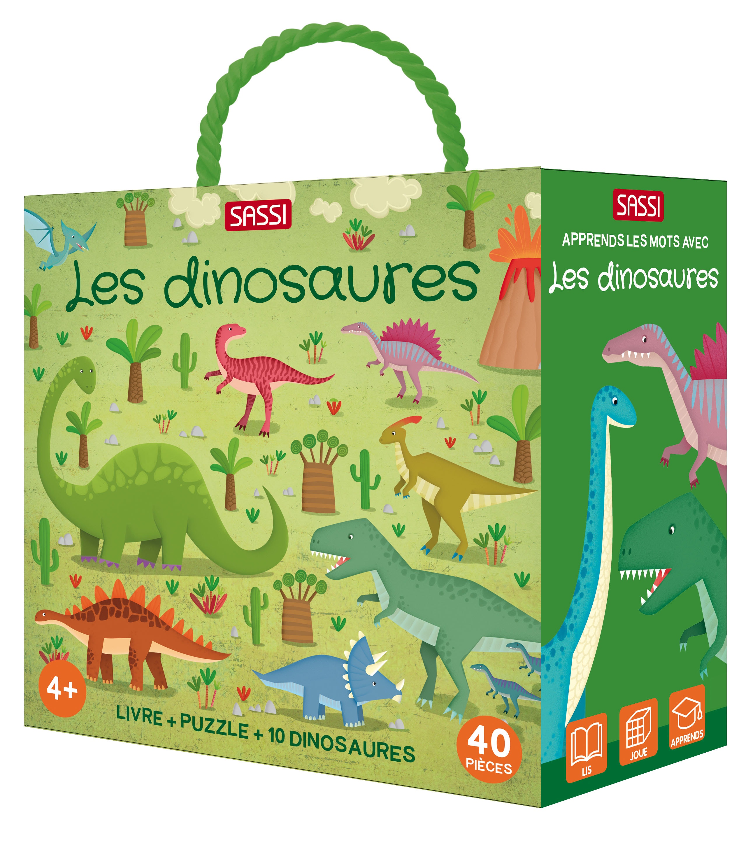Livre et puzzle Qbox Les dinosaures Sassi Junior