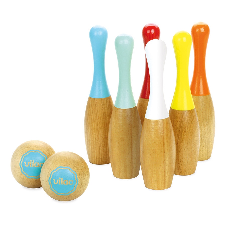 Lot de quilles en bois colorÃ© Vilac