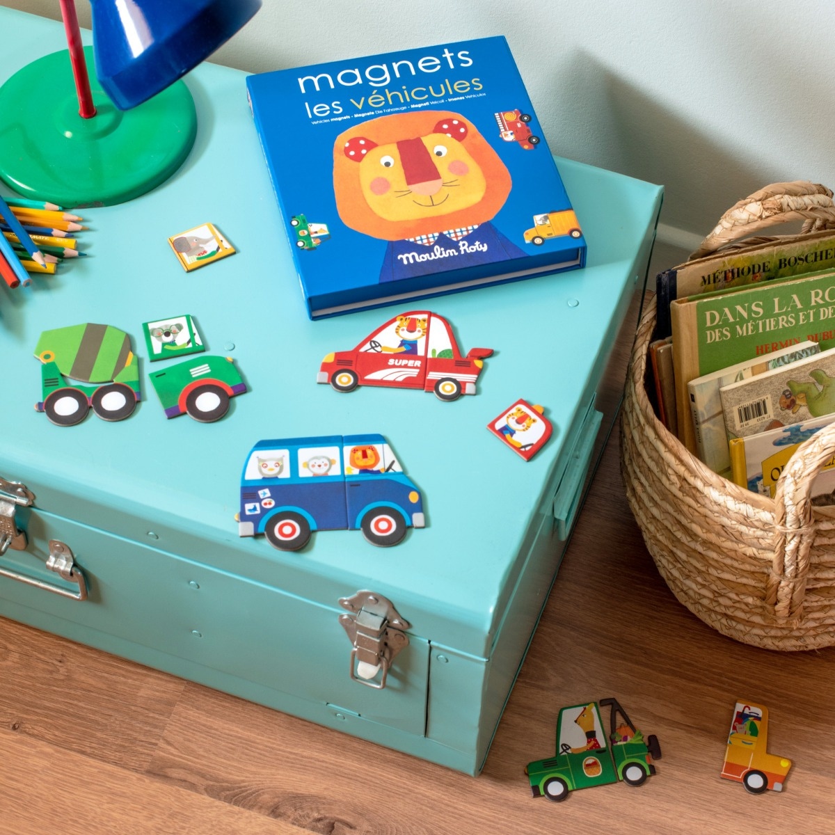 Jeu magnétique Les véhicules Les Popipop Moulin Roty