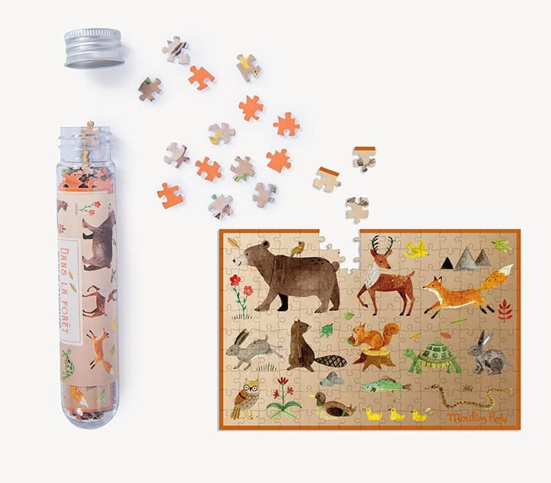 Mini puzzle Dans la foret 150 pieces Le Jardin du Moulin Moulin Roty