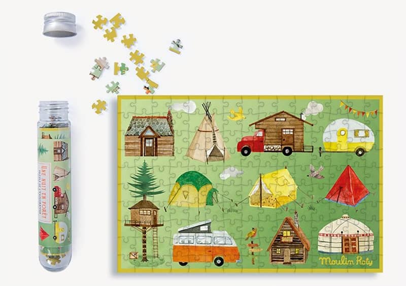 Mini puzzle Une nuit en foret 150 pieces Le Jardin du Moulin Moulin Roty