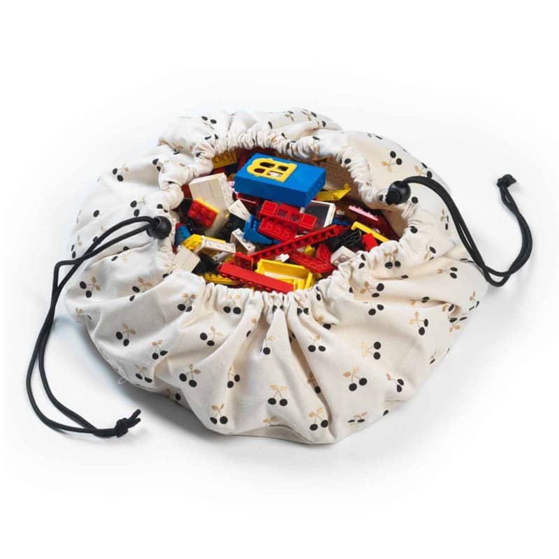 Mini sac a jouets et tapis de jeux 2 en 1 Cerise en or Play and Go