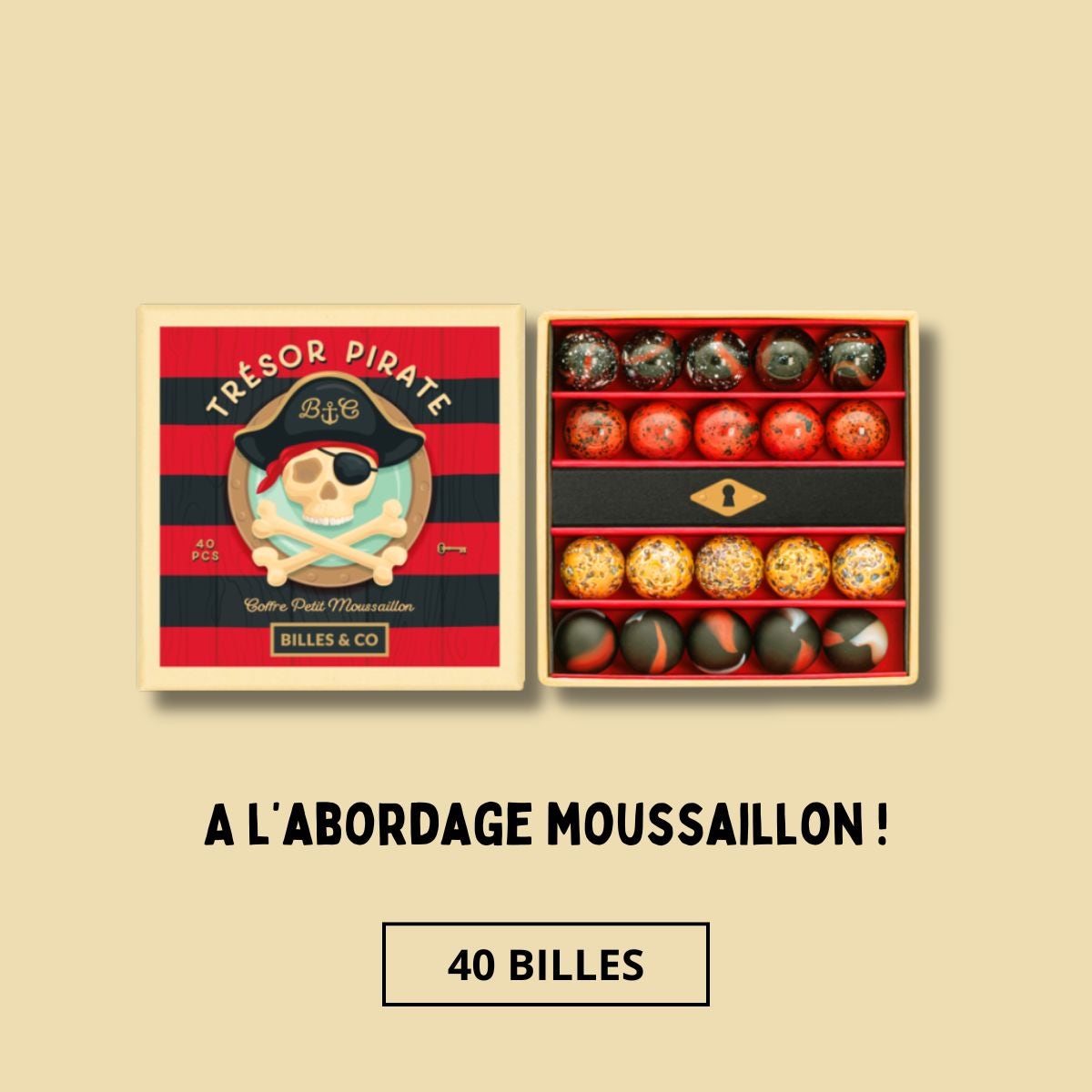 Coffret 40 billes Pirates Billes & Co