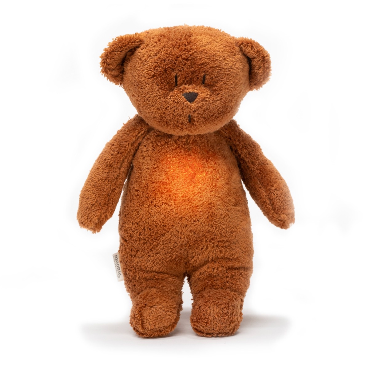 Peluche ourson nature bio avec sons & lumières caramel Moonie