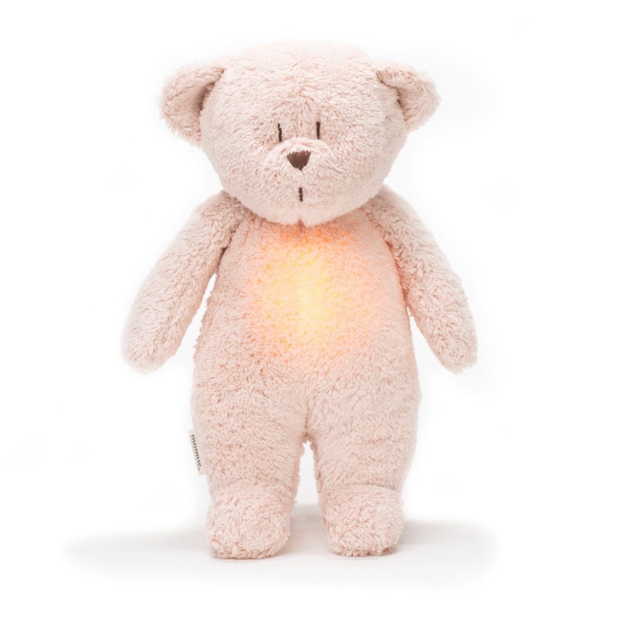 Peluche ourson nature bio avec sons & lumières rose blush Moonie
