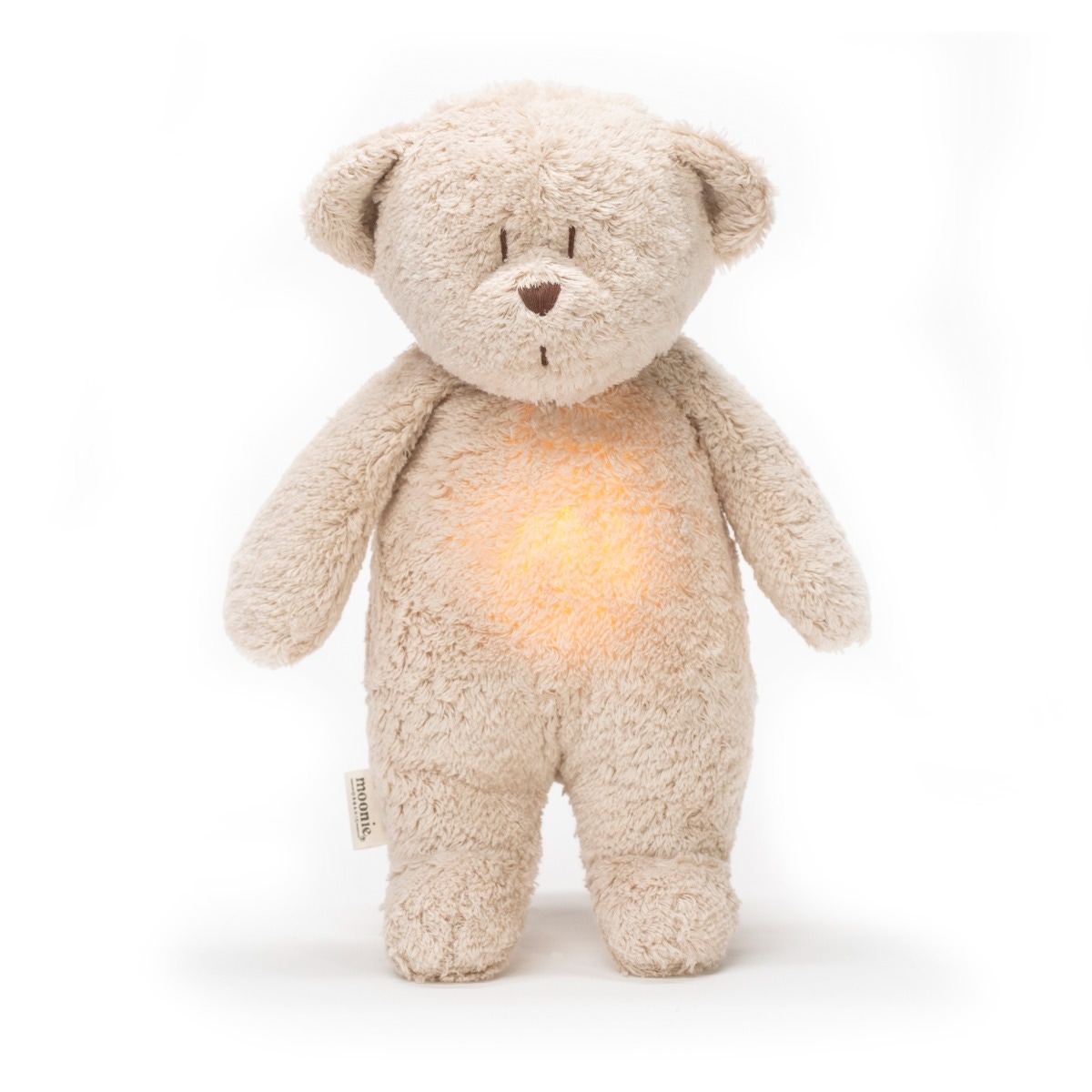 Peluche ourson nature bio avec sons & lumières sable Moonie