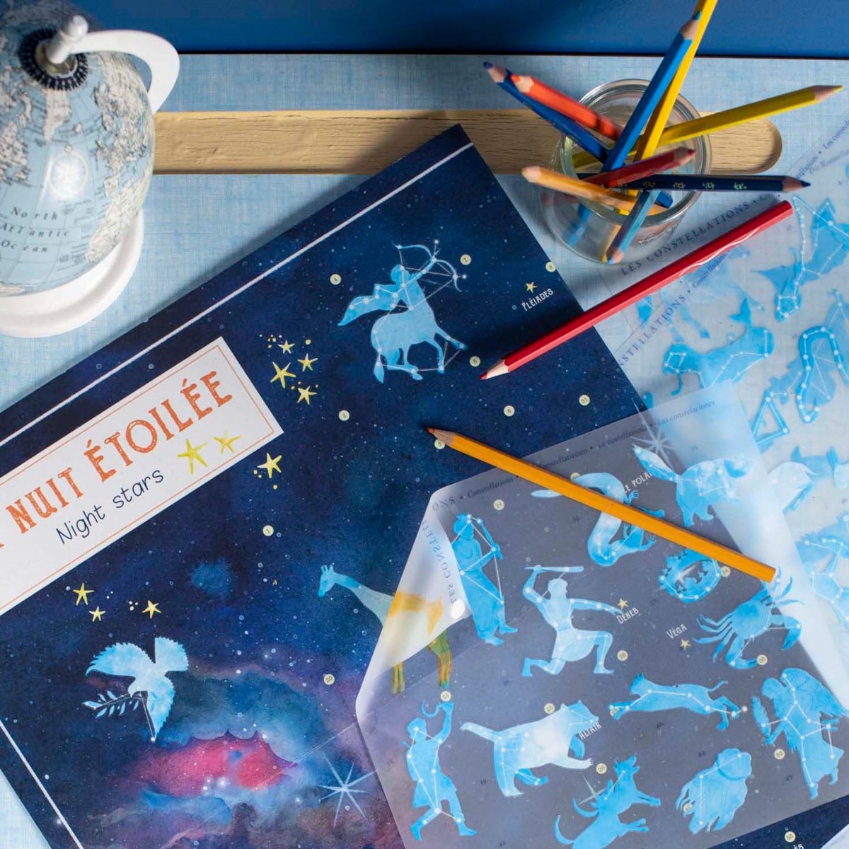 Carte du ciel avec décalcomanies Le jardin du Moulin Moulin Roty