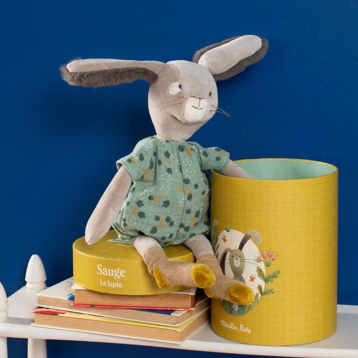 Poupee lapin sauge Trois petits lapins Moulin Roty