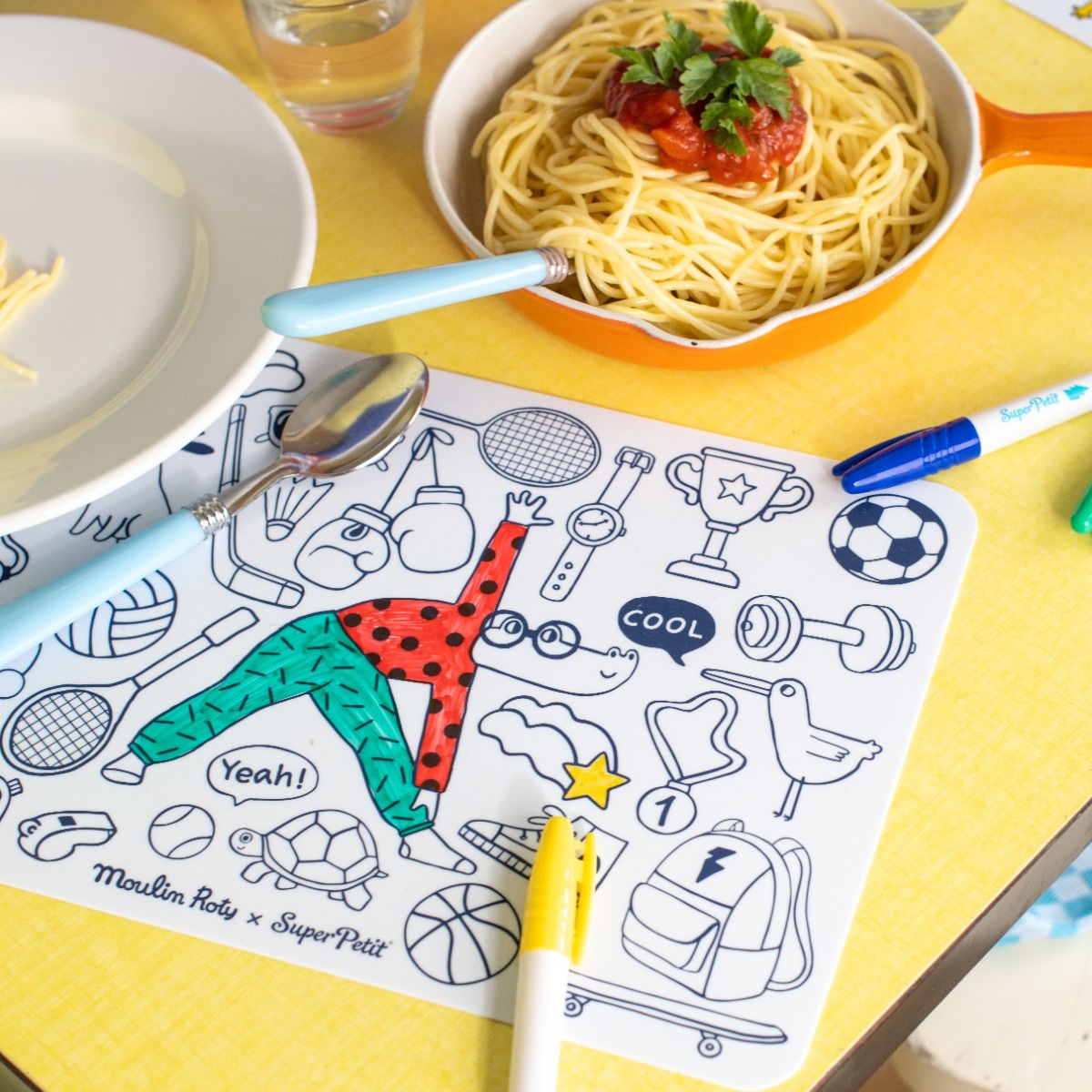 Mini set en silicone a colorier  4 crayons Les Loufoques Moulin Roty