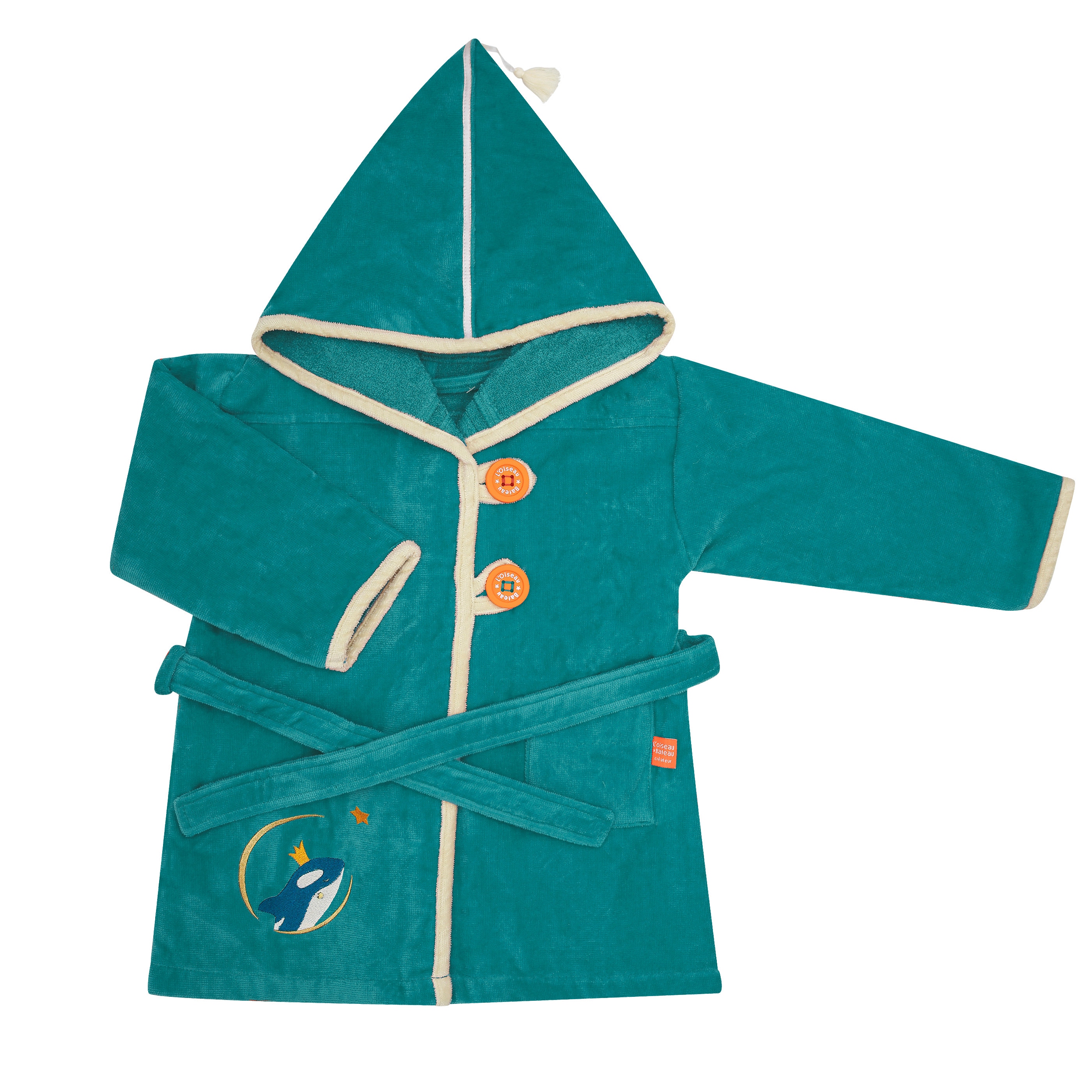 Peignoir brodÃ© 4/6 ans Orque OcÃ©an L'Oiseau Bateau