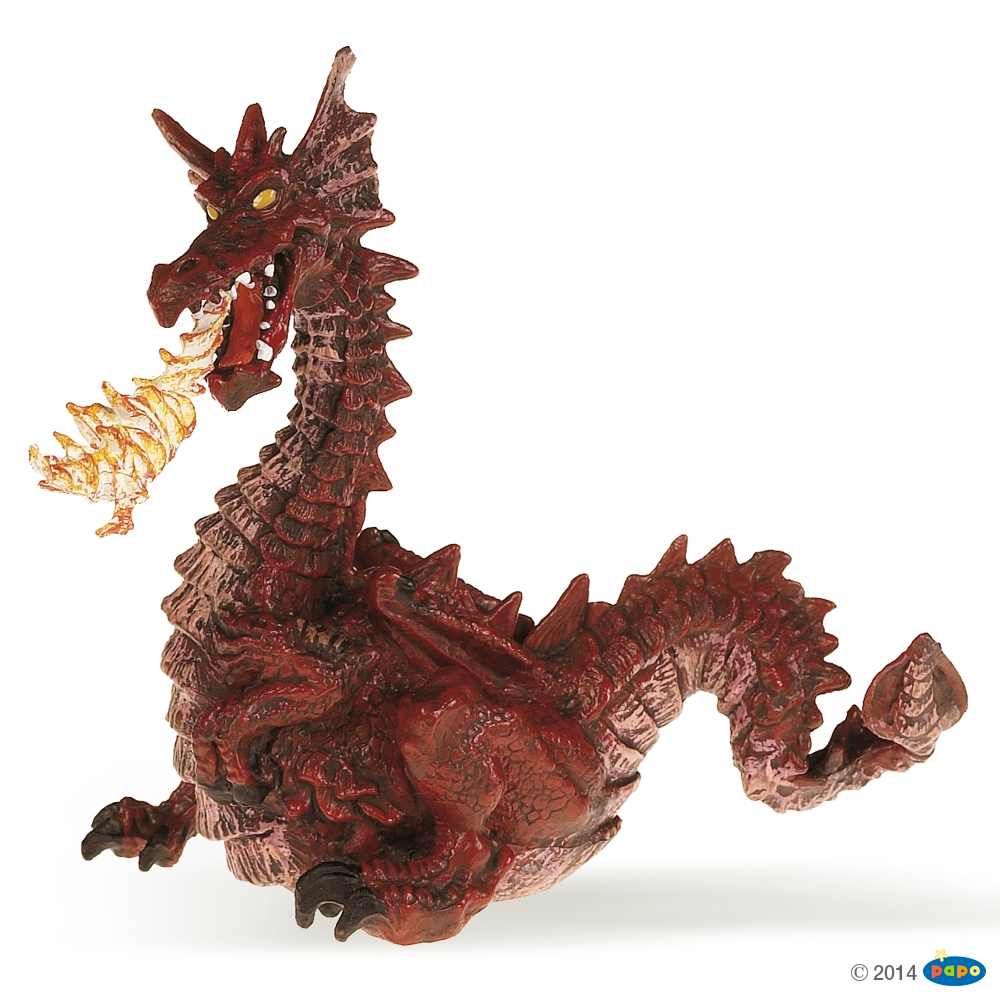 Figurine Dragon rouge avec flamme Papo