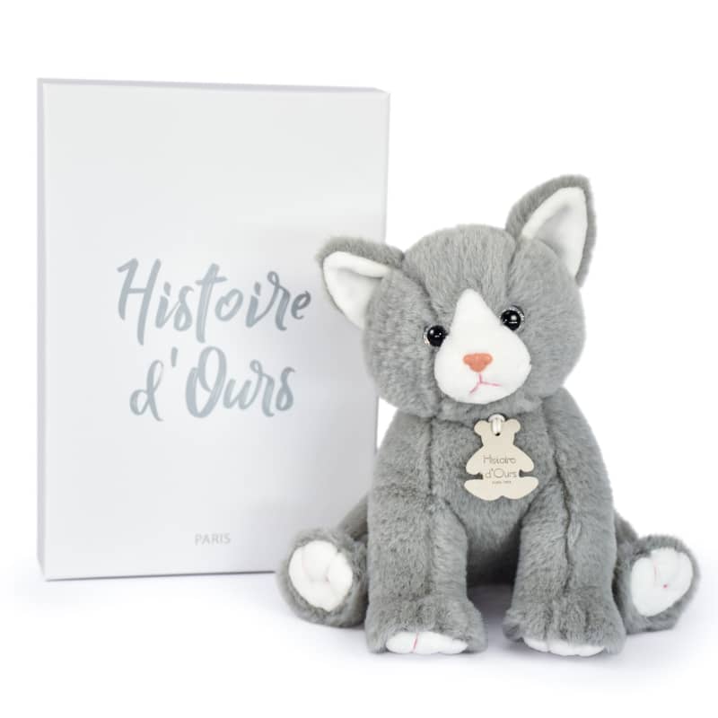 Peluche bebe chat gris 18 cm Histoire d'Ours
