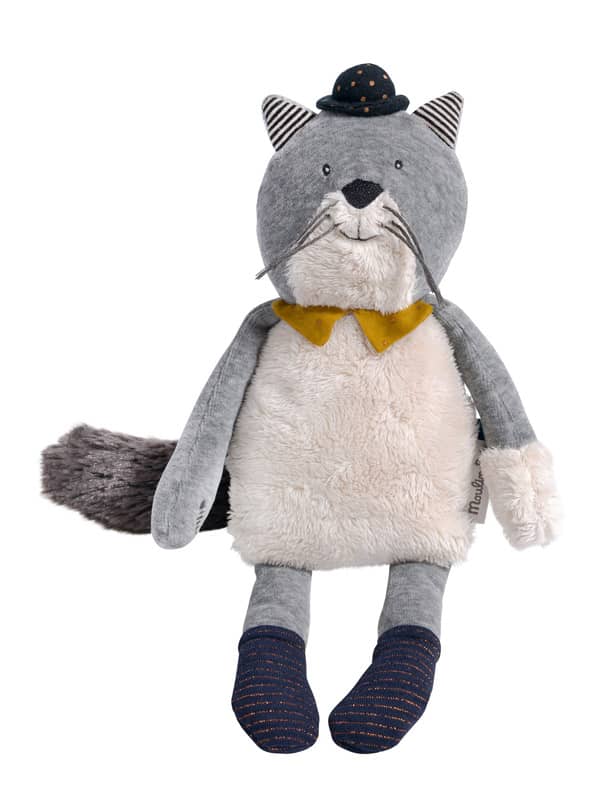 Peluche chat gris clair Fernand Les Moustaches Moulin Roty