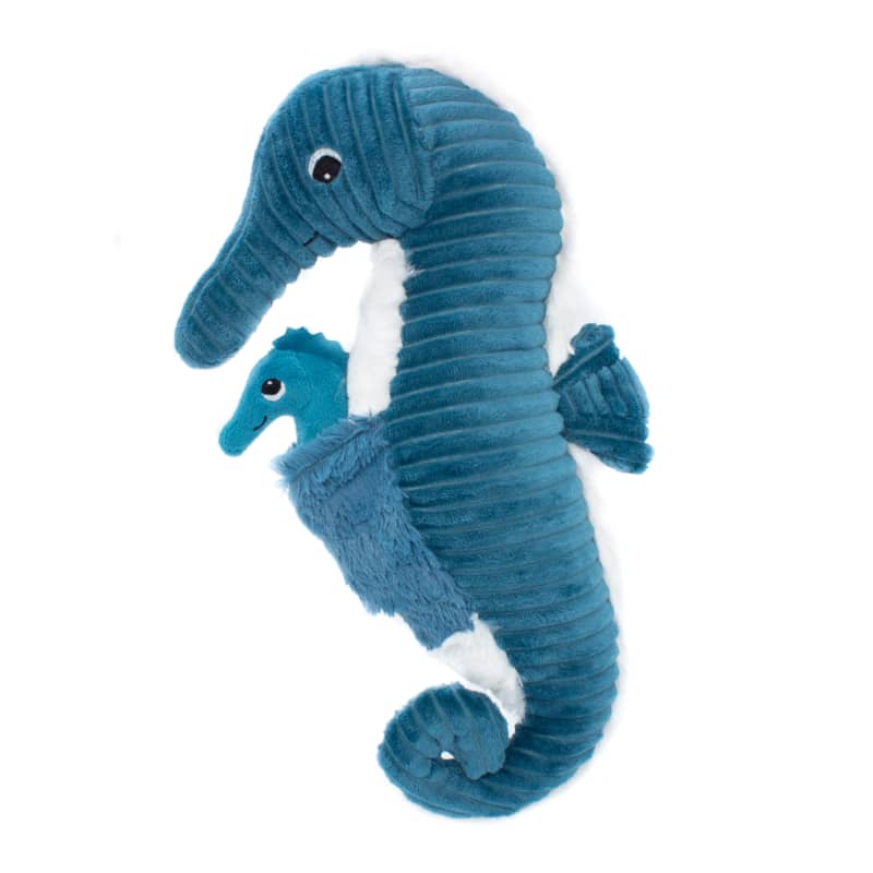 Peluche Hippocampe bleu mamanbebe Les Ptipotos Les Deglingos