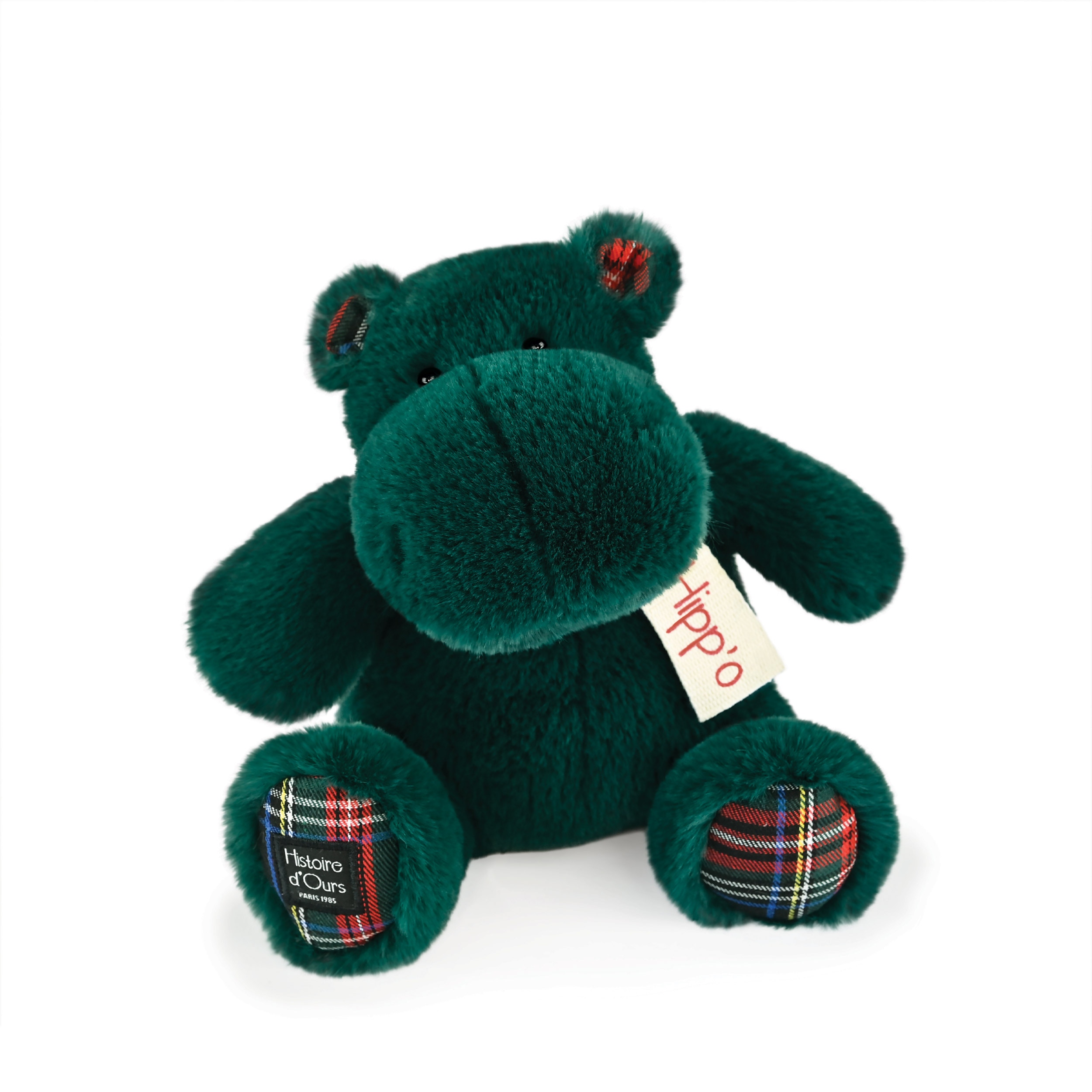 Peluche Hippopotame 25 cm vert sapin Histoire d'Ours