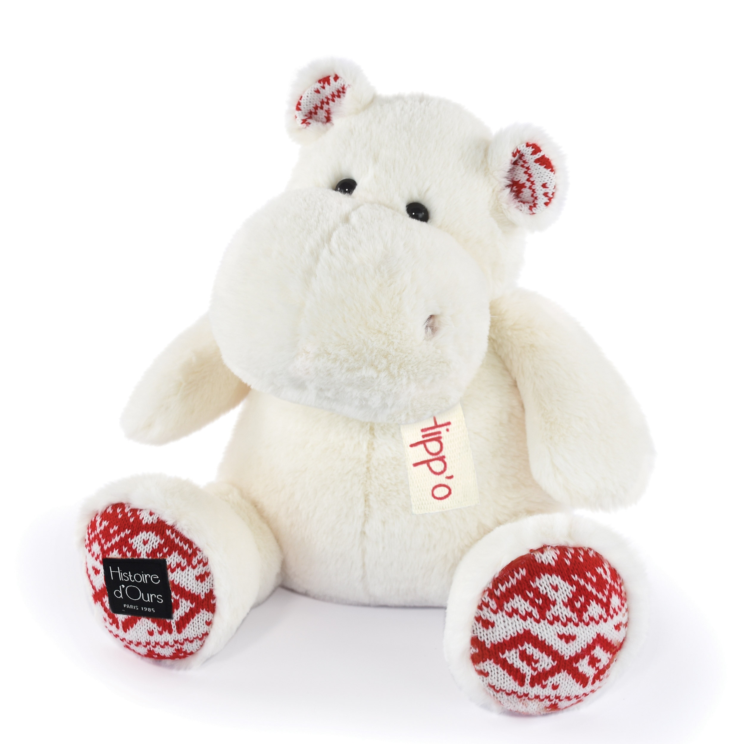 Peluche Hippopotame 40 cm blanc noel Histoire d'Ours