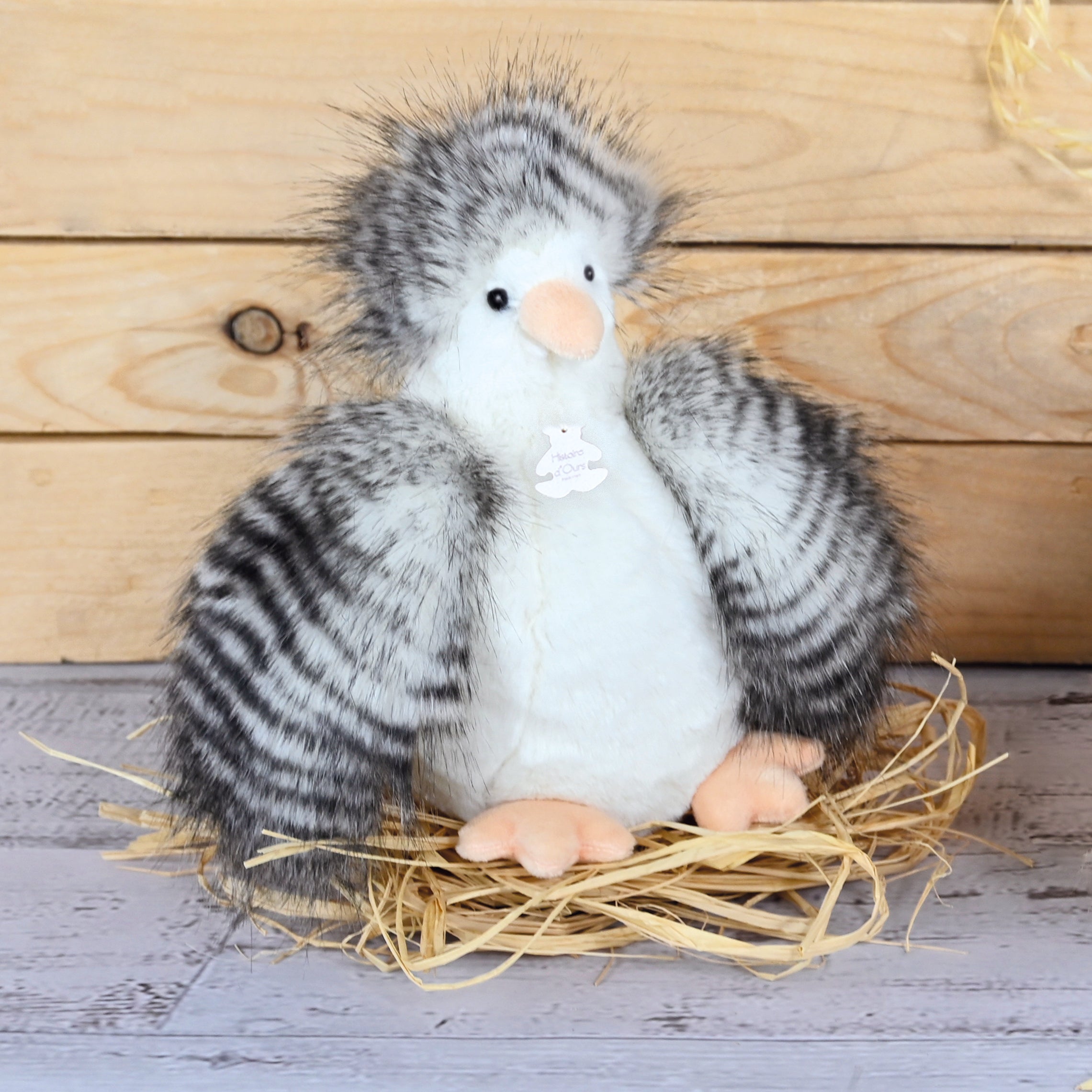 Peluche Poule blanche 20 cm Histoire d'ours