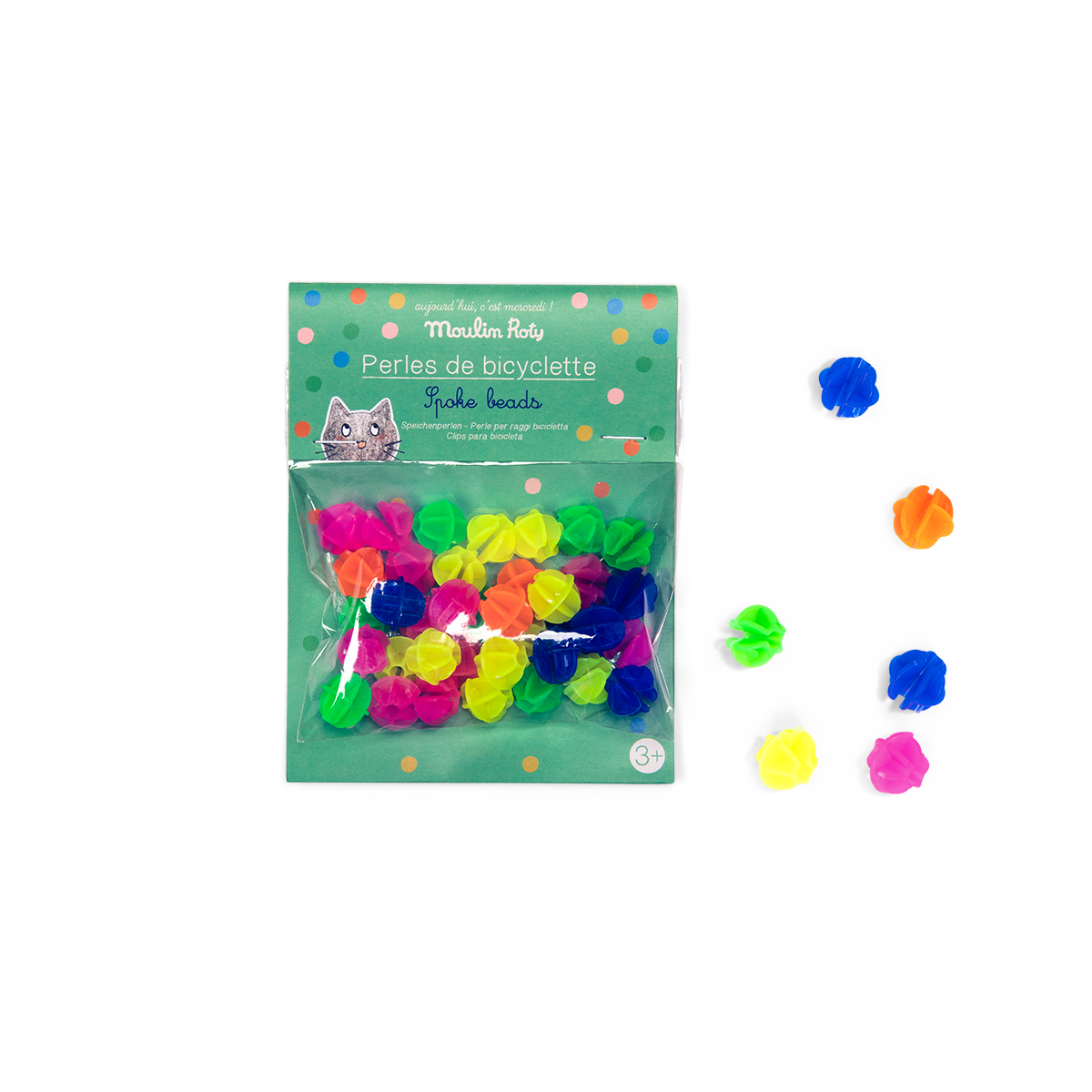 Perles rondes pour rayons de velo Aujourd'hui c'est mercredi Moulin Roty