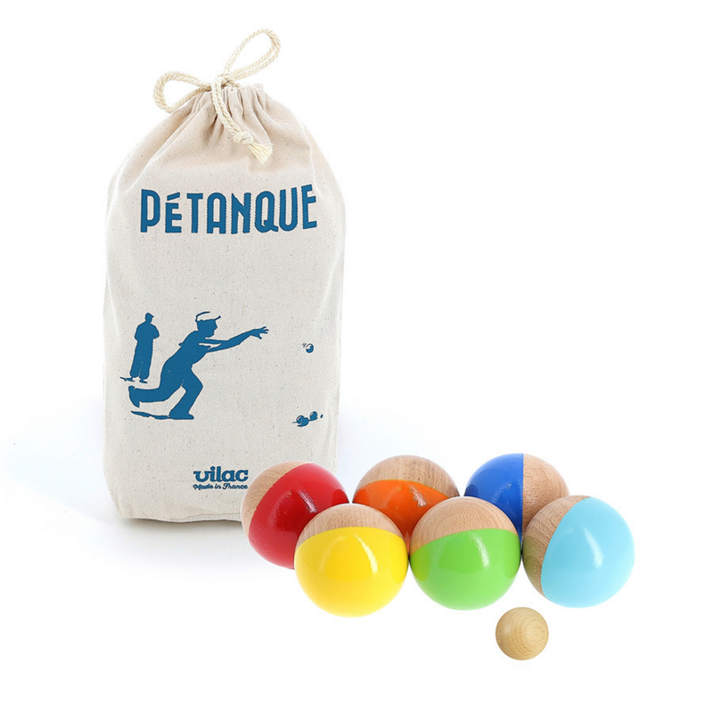 Jeu de pÃ©tanque en bois colorÃ©s vilac