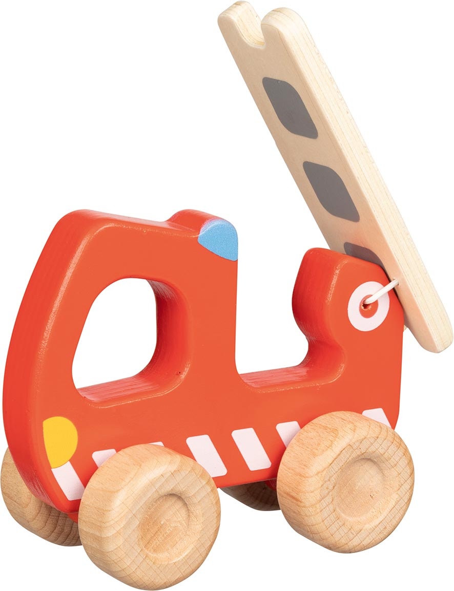 Petit camion de pompier en bois avec echelle Goki