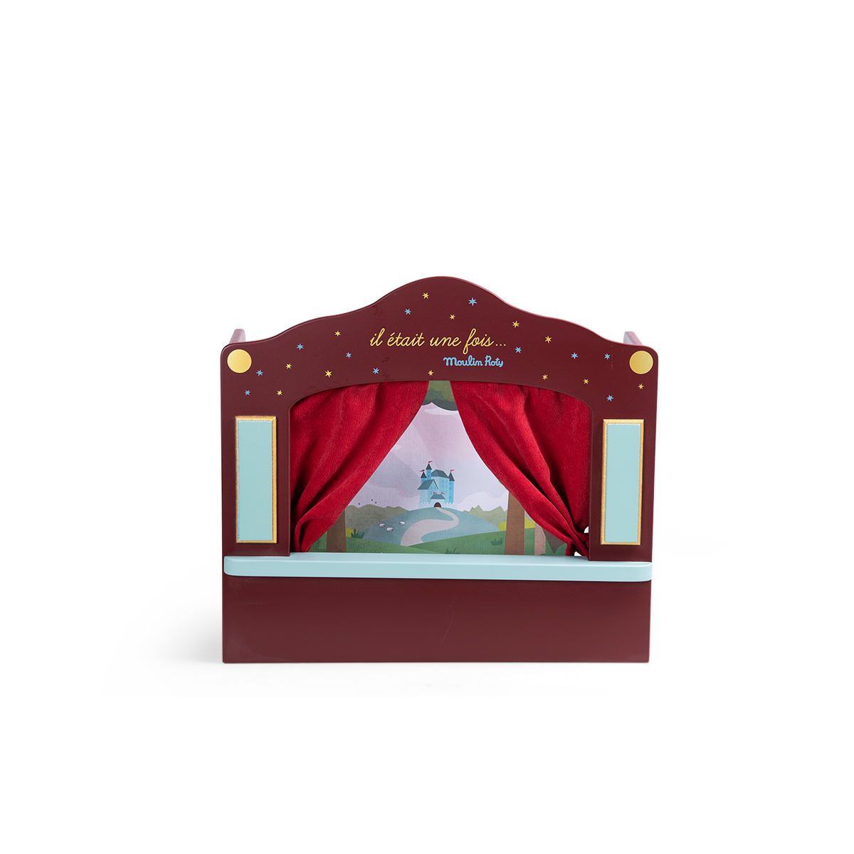 Petit théâtre de marionnettes rouge Il était une fois Moulin Roty