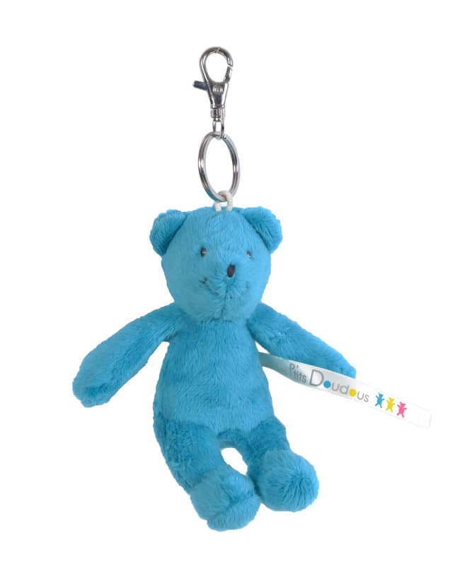 Portecle ours bleu Les P'tits Doudous de l'hopital Moulin Roty
