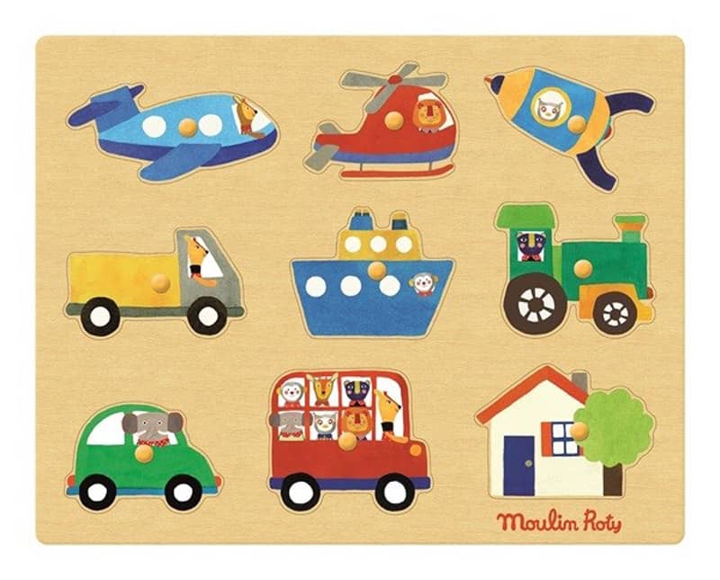 Puzzle des transports Les Popipop Moulin Roty