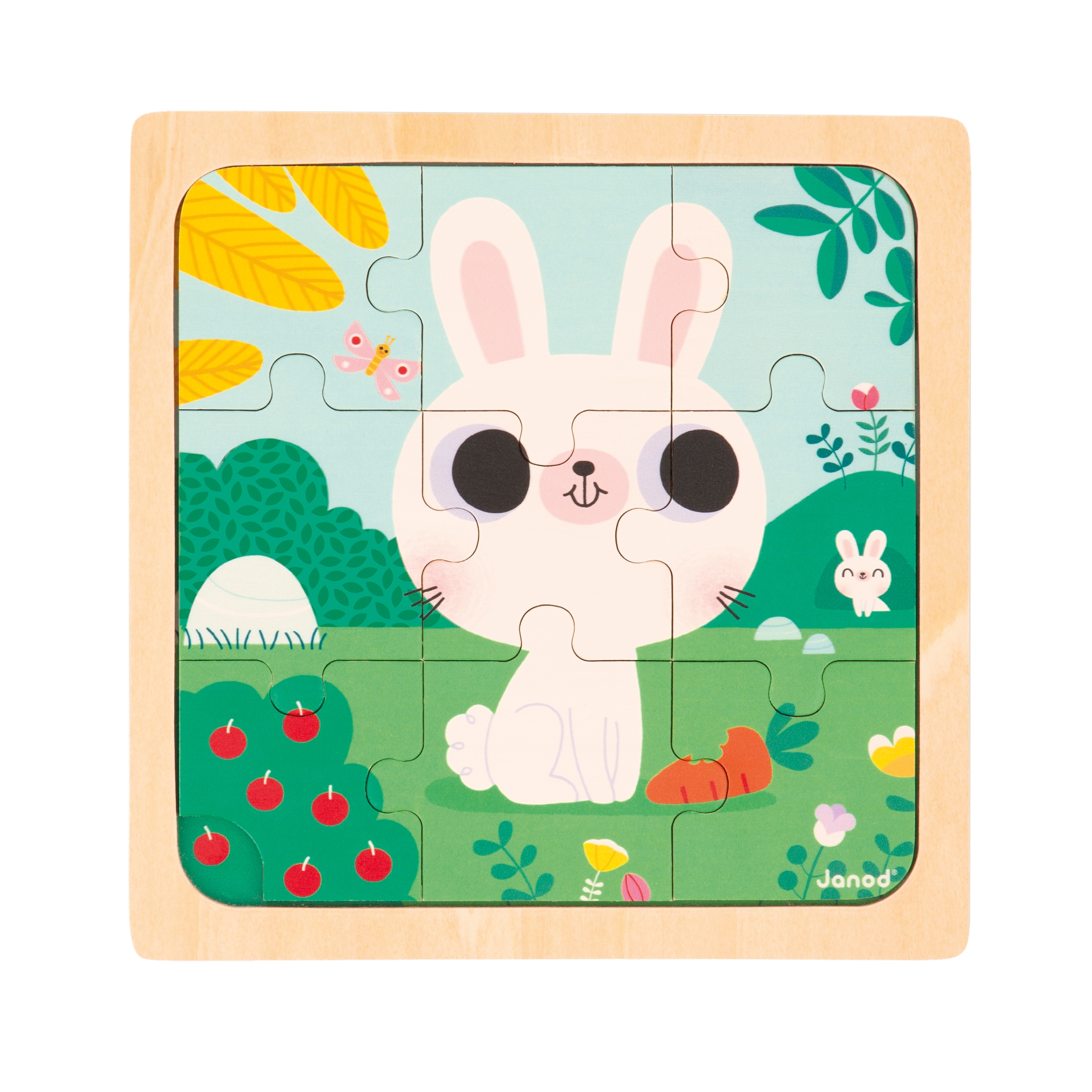 Puzzle en bois 9 pcs Lapin Janod