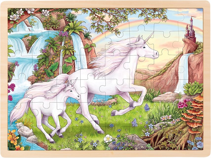 Puzzle en bois Licorne 48 pieces Goki