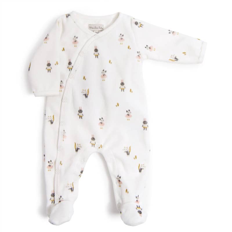Pyjama 1 mois velours Apres la pluie Moulin Roty