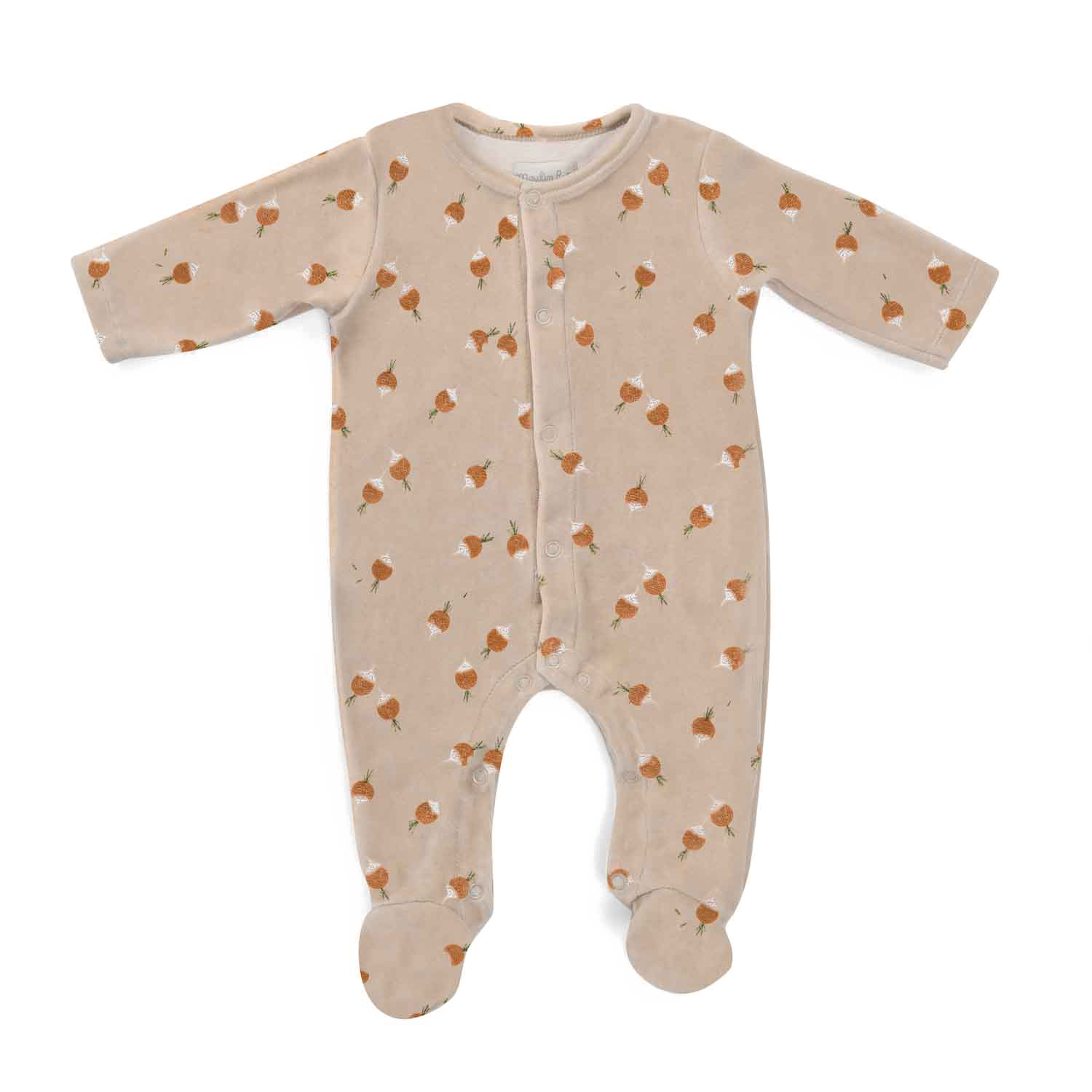 Pyjama 3m velours motifs radis Trois petits lapins Moulin Roty