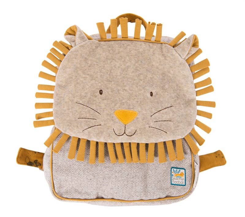 Sac a dos a broder Lion Sous mon baobab Moulin Roty